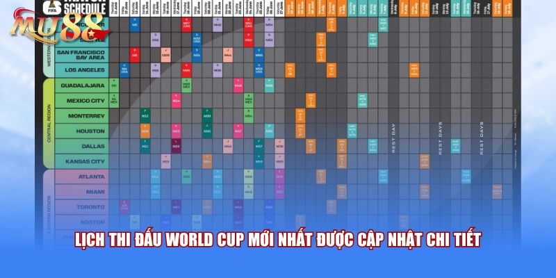 Lịch thi đấu World Cup mới nhất được cập nhật chi tiết 